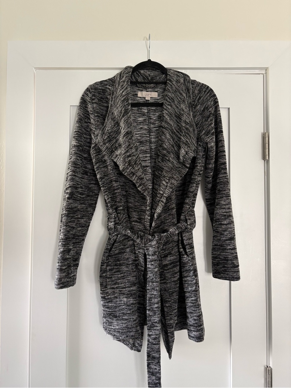 LOFT Marled Knit Belted Cardigan Wrap Sweater Medium